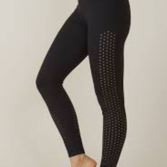Kira Grace Pants - Kira Grace Black Laser Dot Yoga Leggings Small